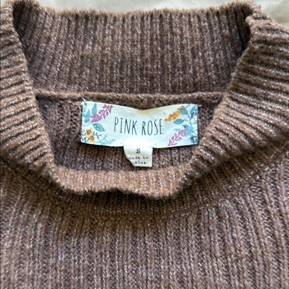 Pink Rose Women's Cozy Brown Turtleneck Sweater - Picture 1 of 5